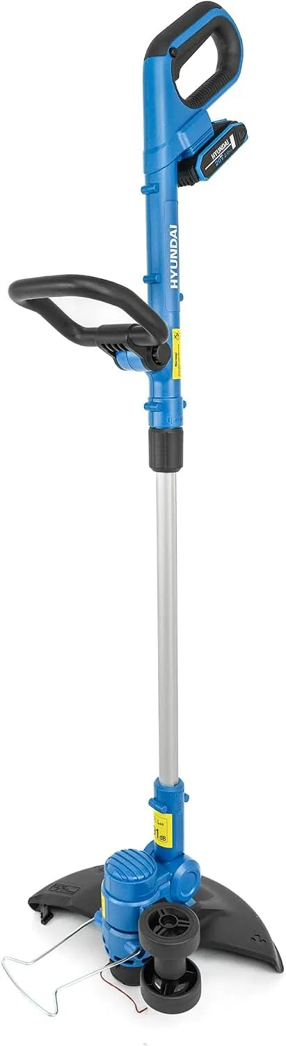 Hyundai tondeuse à gazon, Batterie 20 V, Batterie 2,0 Ah, tête réglable, Largeur de Coupe de 30 cm, poids 1,8 kg, sans Fil