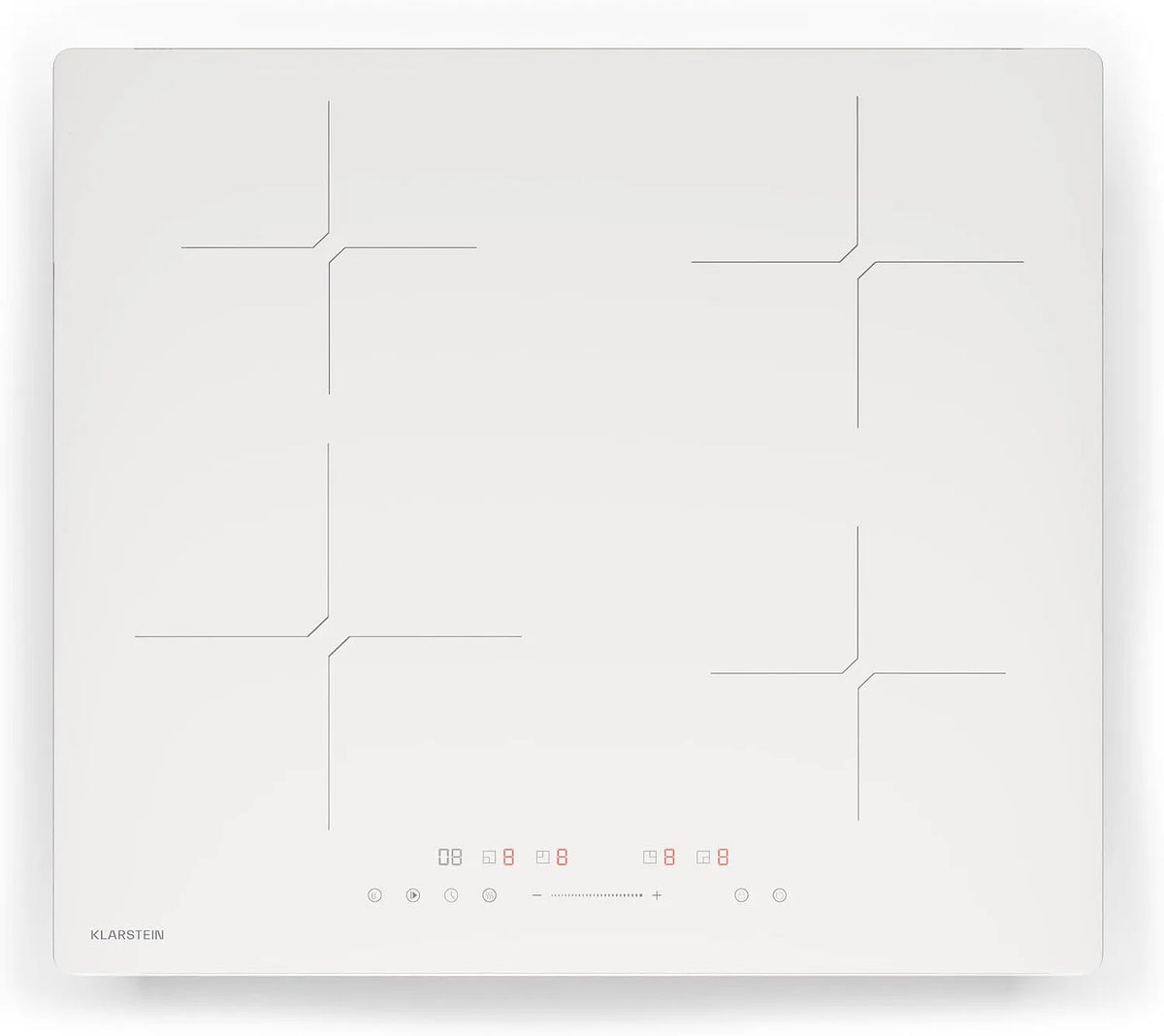 Klarstein plaque de cuisson, puissance 7800 W, Design Épuré 60 cm, 4 Zones, PowerGlide Induction Encastrable, Commande à Glissière