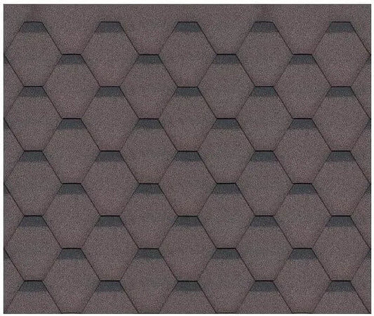 Modèle bardeaux bitumineux Hexagonal Rock H336BROWN M336 Lot de, Couleur Marron, Bitume toiture Timbela pour Chalet de Jardin