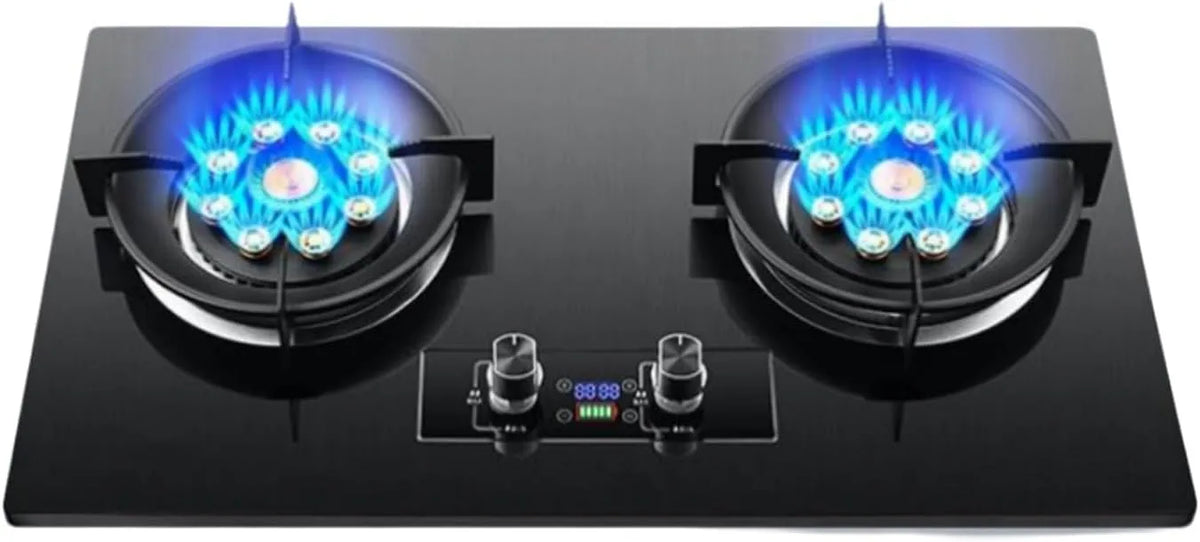 Cuisinière à gaz, 2 Brûleurs, Double Usage GPL, LPG, Table De Cuisson À 9 Cavités De 7,2 KW, GN