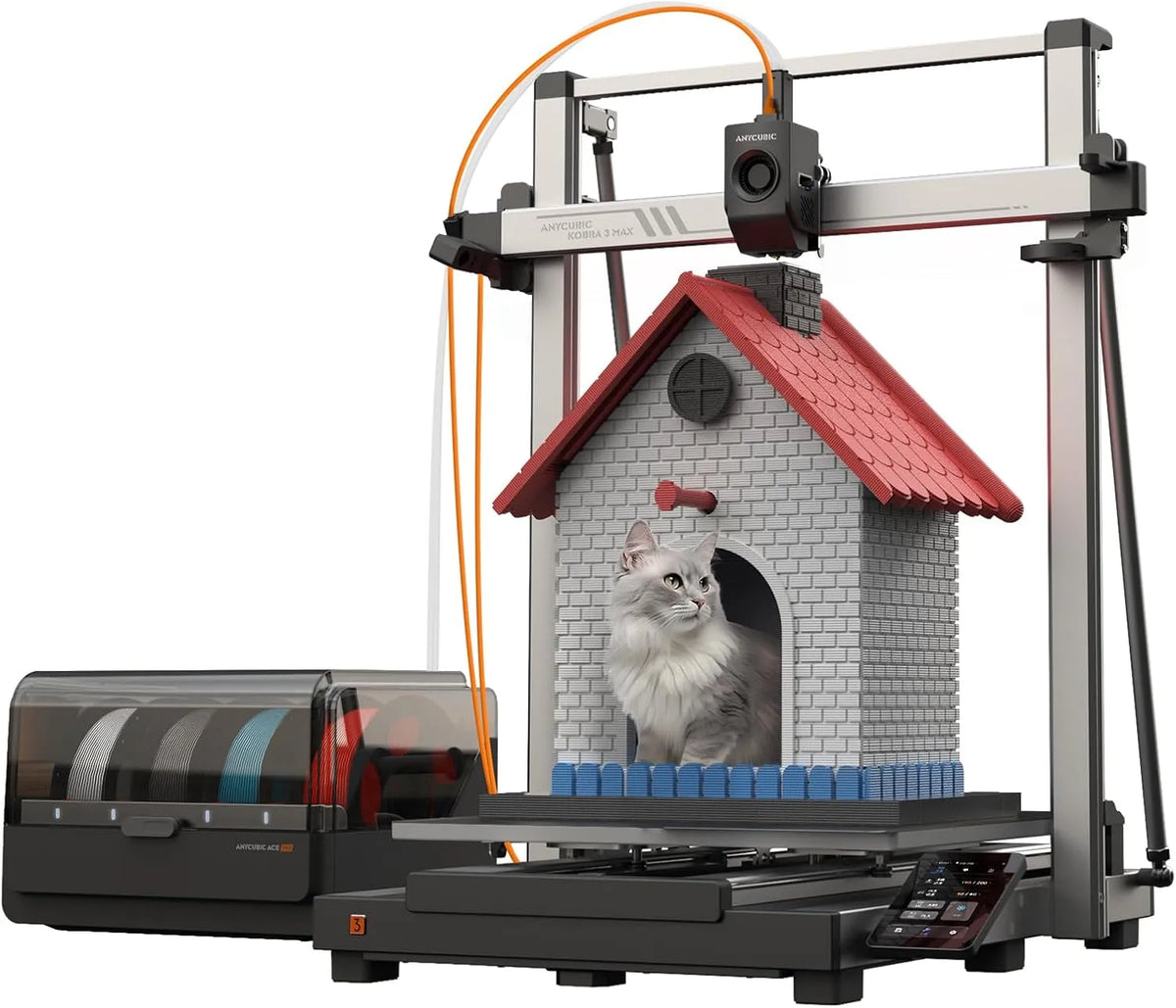 Imprimante, 600 mm, s Haute Vitesse, Auto Nivellement Imprimer, Anycubic Kobra 3 Max Combo 3D, Taille d'impression 420 * 420 * 500mm