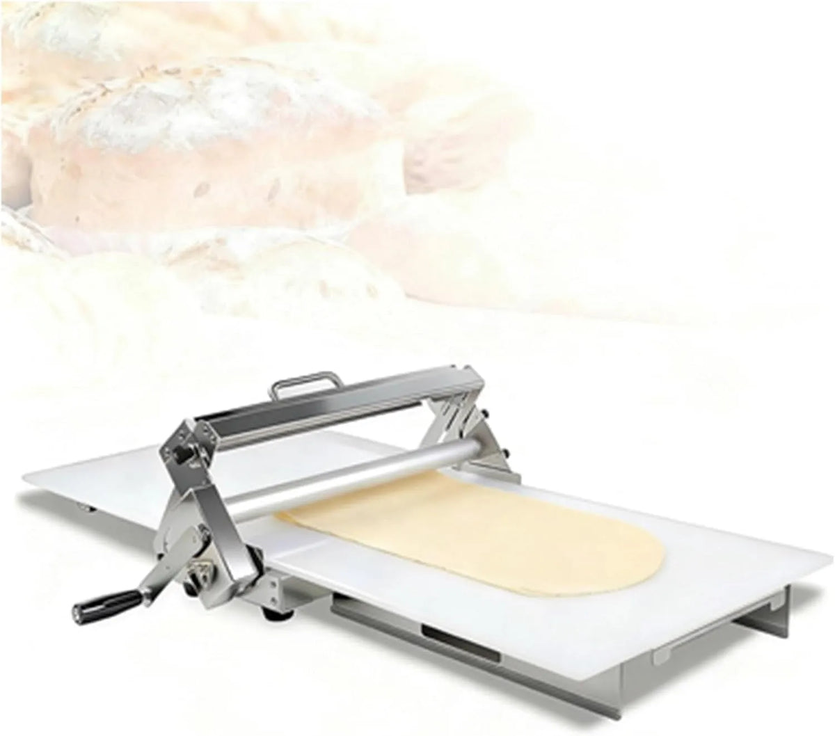 Modèle Type300 Laminoir manuel, machine à pâte en acier inoxydable, pliable, épaisseur de pâte réglable de 0 à 25 mm
