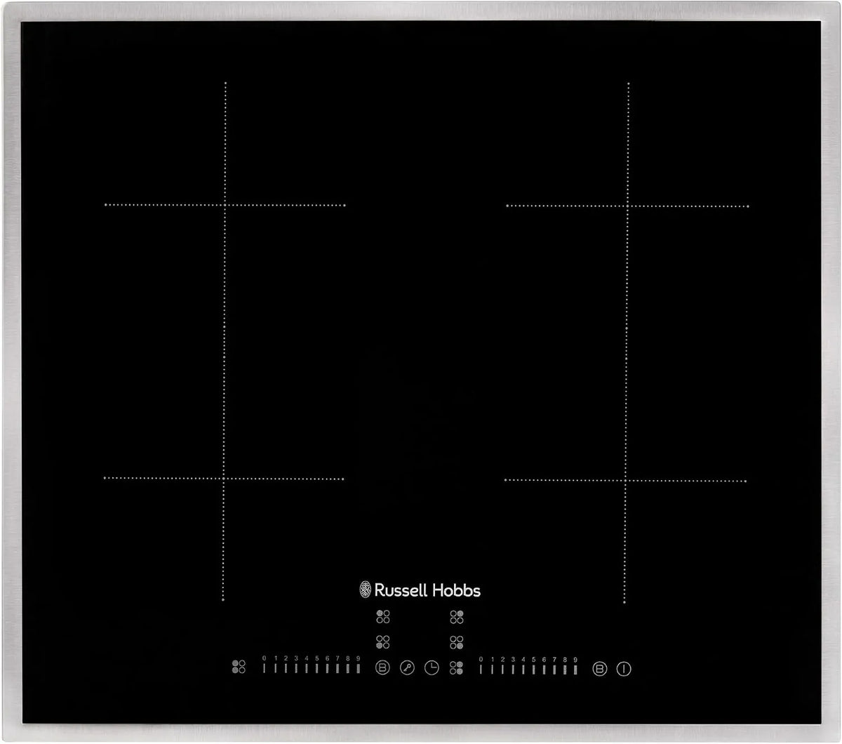 Russell Hobbs plaque de cuisson RH60IH2B414B, de cuisson à induction avec double pont flexible et cadre finition noire 60 cm