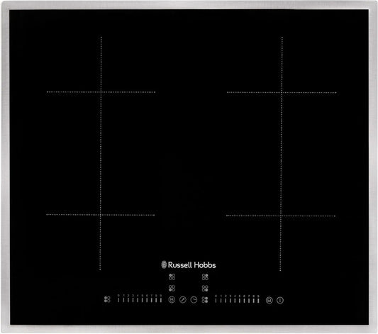 Russell Hobbs plaque de cuisson RH60IH2B414B, de cuisson à induction avec double pont flexible et cadre finition noire 60 cm