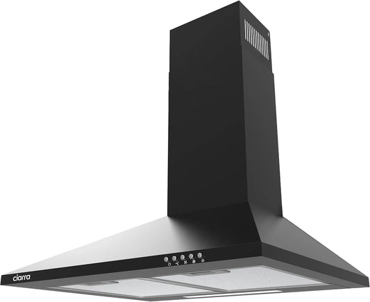 CIARRA hotte aspirante CAB6201A, 3 niveaux de vitesse, 3 niveaux de vitesse, classe énergétique A, Eclairage LED, 60cm 370 m³/h, Hotte Murale