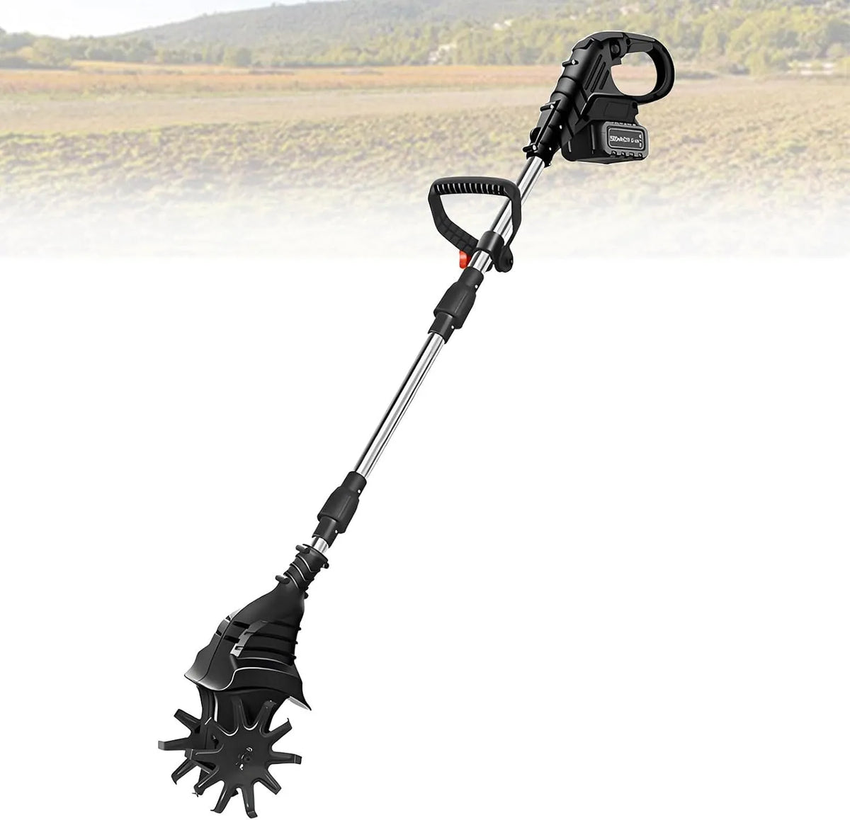 Motoculteur Black-DualBlades-2batteries, Largeur 20 Cm, De Jardinage Avec 270 Tr/Min, au format au format portable pour Jardin Et Petits Espaces