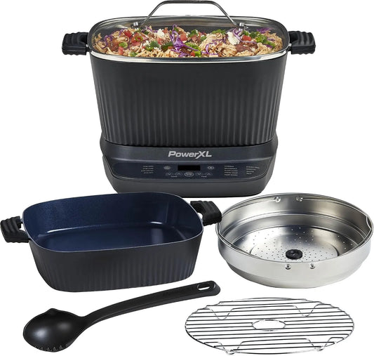 Multicuiseur numérique de 7,5 litres STIRMAX DELUXE, préréglages programmables 9 en 1 pour sauter, Sear et Brown Food avant ébullition, Accessoires