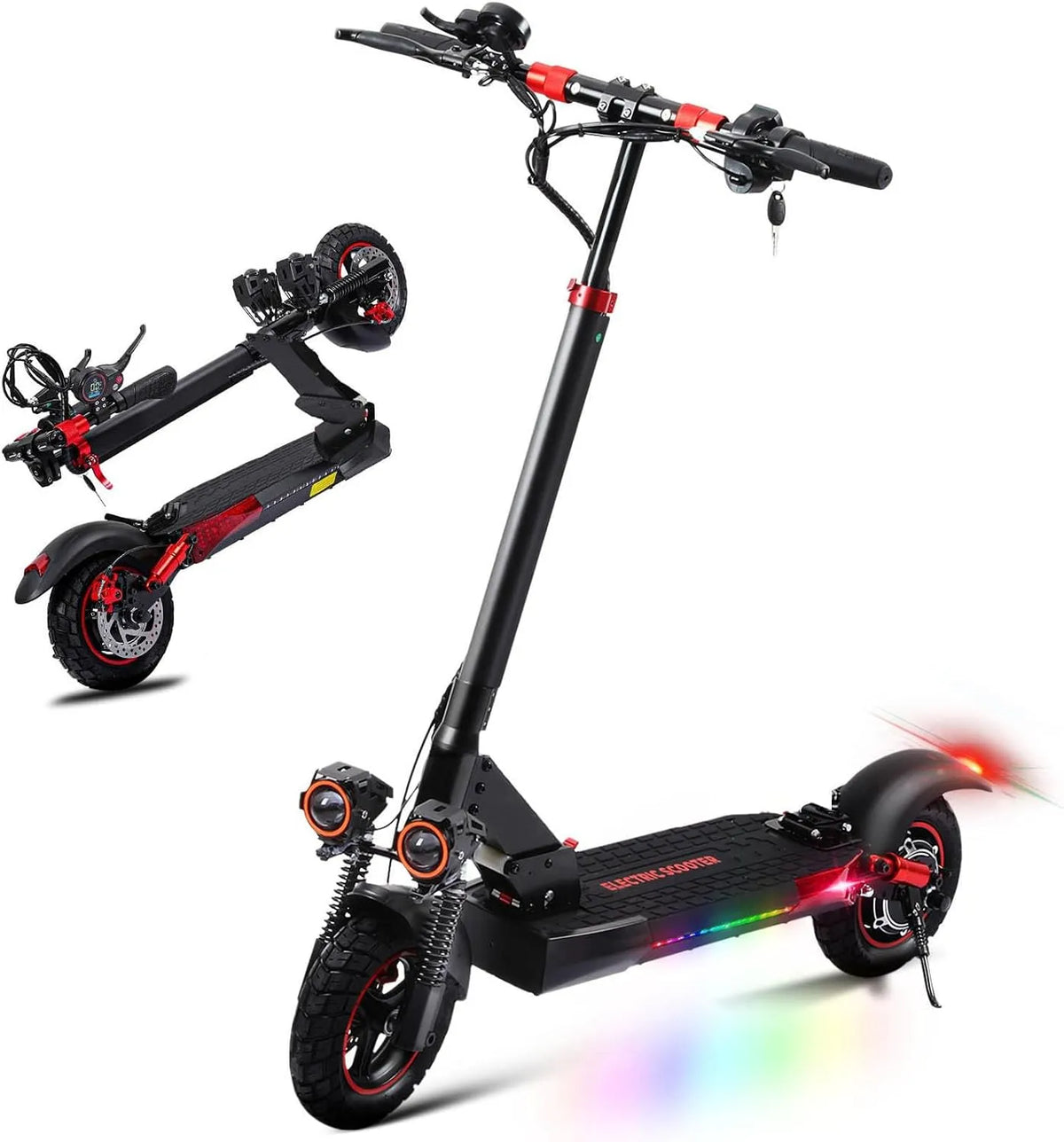 Trottinette électrique 40-45KM, Adulte 800W, Autonomie Batterie 48V 15Ah Trotinette Electrique Pliante Portable