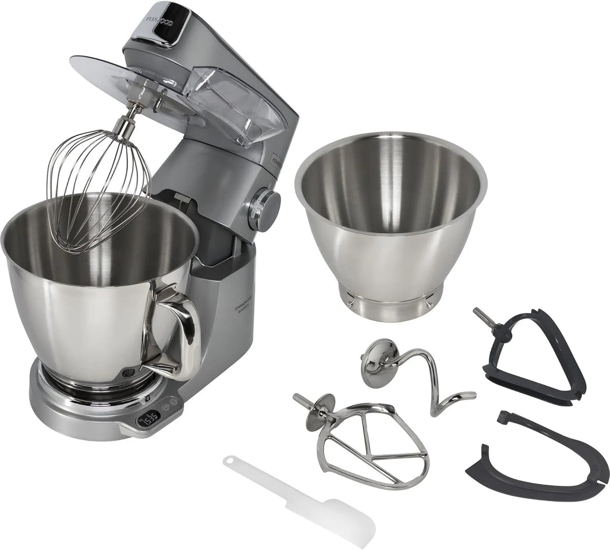 Kenwood robot pâtissier KVL85.004SI, puissance 1200W, Robot Cuisine avec Balance Intégrée, Duo Bol, finition argentée, Fouet et Bol 7L, K-Fouet