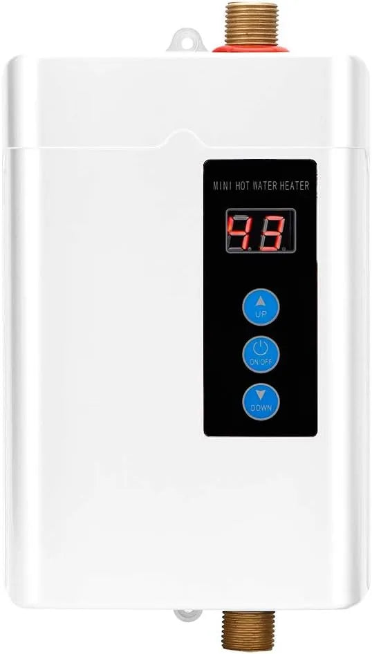 Chauffe-eau électrique Focket, Mini-écran Tactile LCD, Instantané Électrique 4000W, sans Réservoir avec Fonction de Mémoire, finition blanche