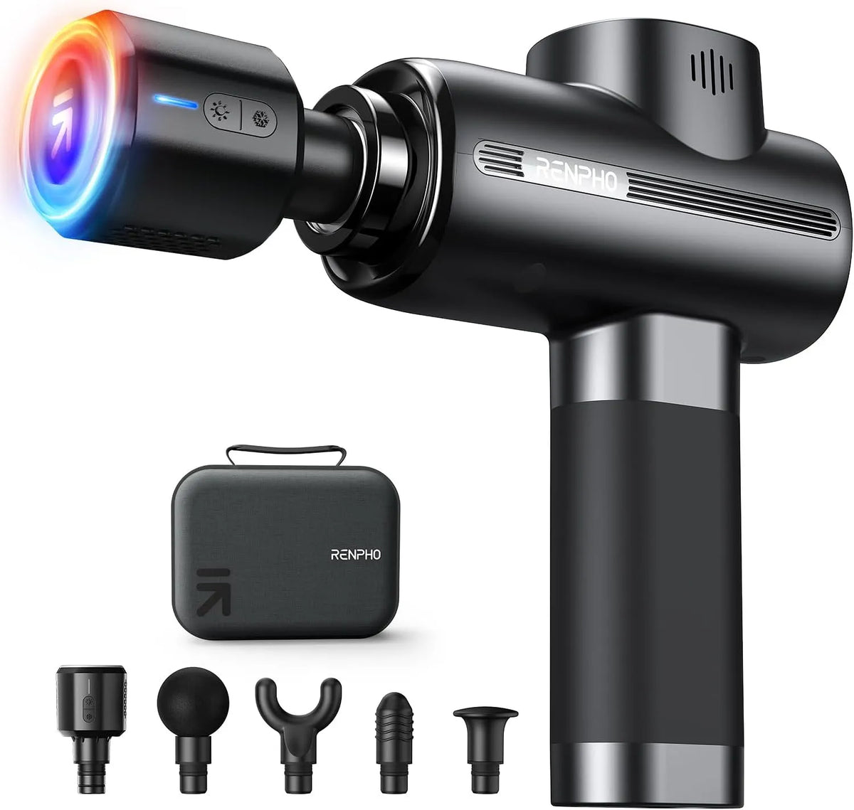Massage Musculaire Pistolet de, Charge de Type-C Ultra Silencieux, Masseur Electrique avec 5 Têtes de Massage