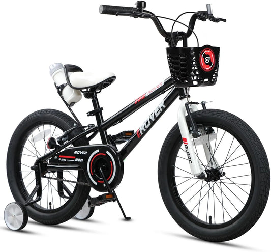 Vélo Glerc Rover, Enfant 12 14 16 18 Pouces pour Garçons et Filles de 2-9 Ans, Bicyclette avec Gourde & Stabilisateurs & Panier, Couleurs Multiples