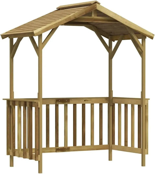Barbecue 315390 Abri de, 163,5x93x210 cm Bois de pin imprégné Pelouses & Jardins Vert