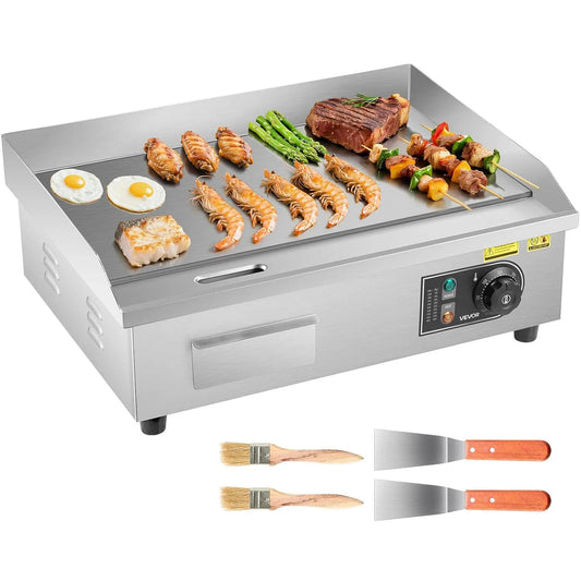 Vevor plaque de cuisson, Température Réglable 50-300 °C, Plancha Électrique 3200 W, à Snacker Commerciale 535x300 mm, de Cuisson de Comptoir en Inox