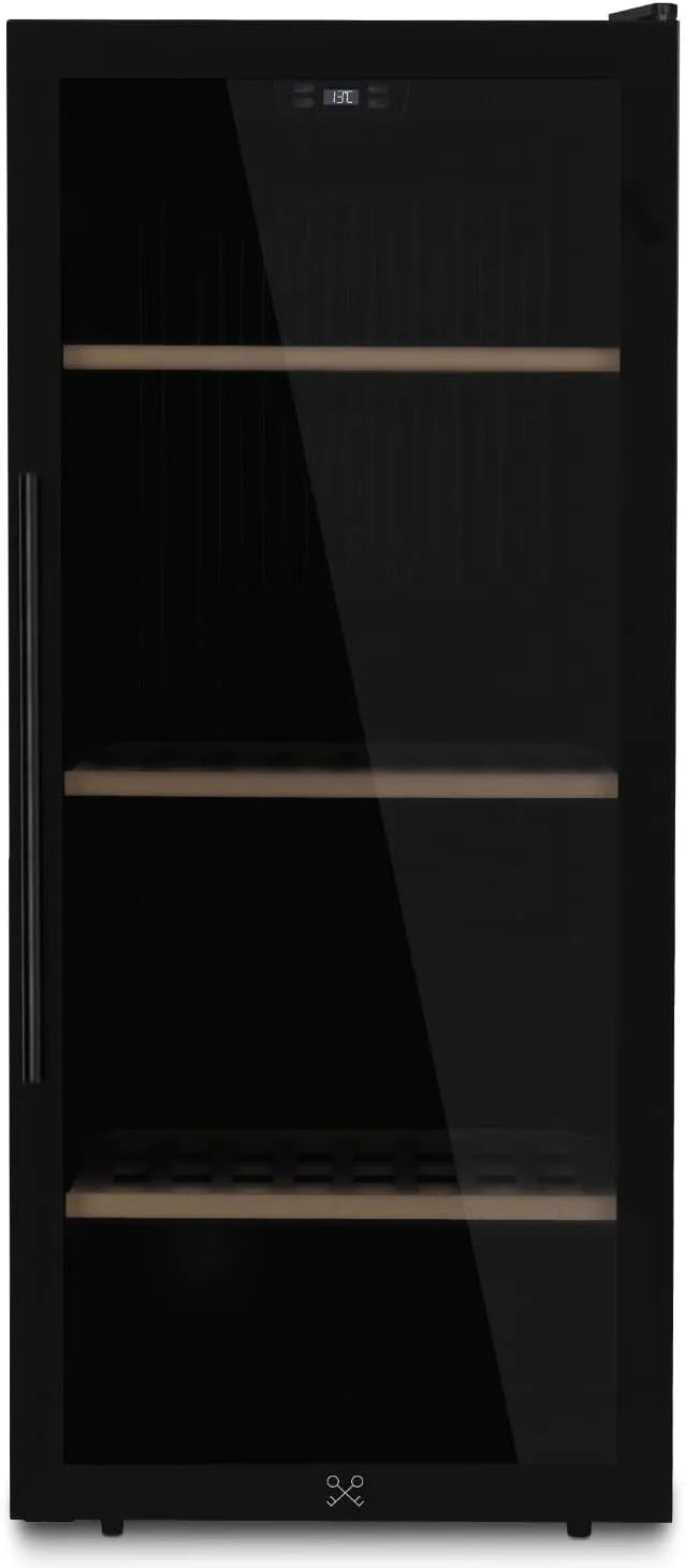 Cave à vin CAVCB122 LES PETITS CHAMPS, de Conservation de 122 bouteilles Black Edition, capacité 242L, 3 Etagères, Réglable de 5 à 20°C, LED, Anti-UV