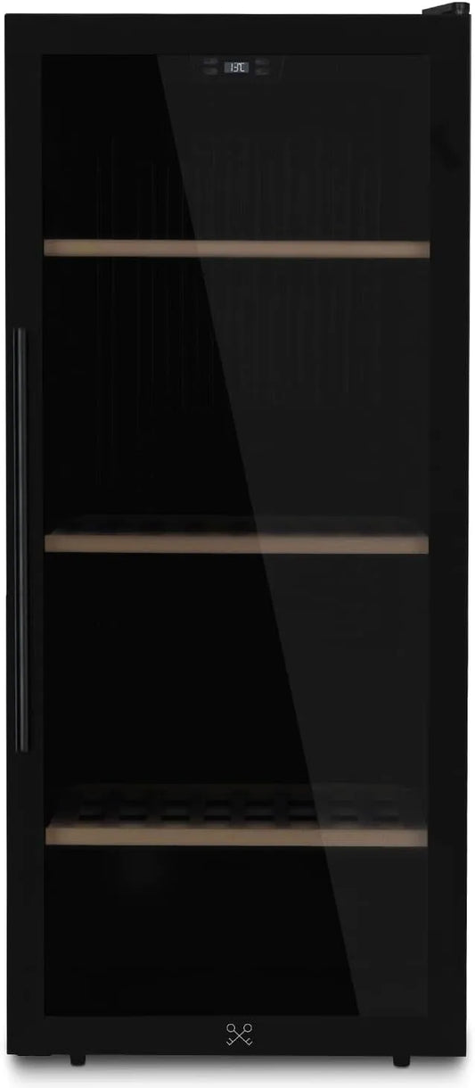 Cave à vin CAVCB122 LES PETITS CHAMPS, de Conservation de 122 bouteilles Black Edition, capacité 242L, 3 Etagères, Réglable de 5 à 20°C, LED, Anti-UV