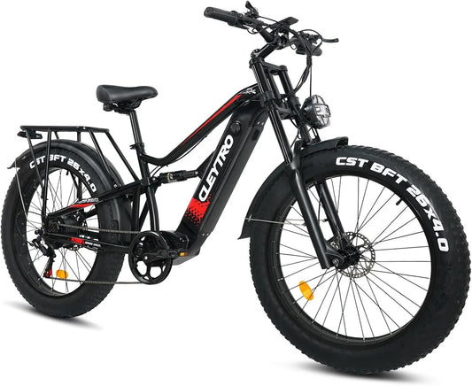 Vélo électrique VTT 26 Lohang, Batterie 48V 18 Ah, 7 niveaux de vitesse, Moteur Unique, Double amortisseurs, 7 niveaux de vitesse