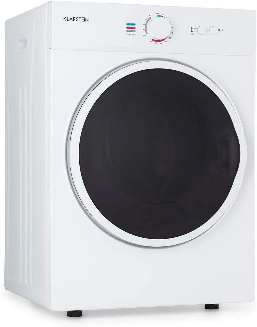 Klarstein Jet Set Séche linge: séchage à évacuation, compact: 49 x 69 x 47,5 cm, sélection de la chaleur, LxHxP, finition blanche, poids 3 kg, CEE C