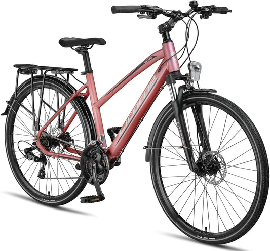 Vélo Licorne Bike, 21 niveaux de vitesse, avec frein à disque en aluminium, de cross, homme, fille, de trekking 28'', 21 niveaux de vitesse, VTT
