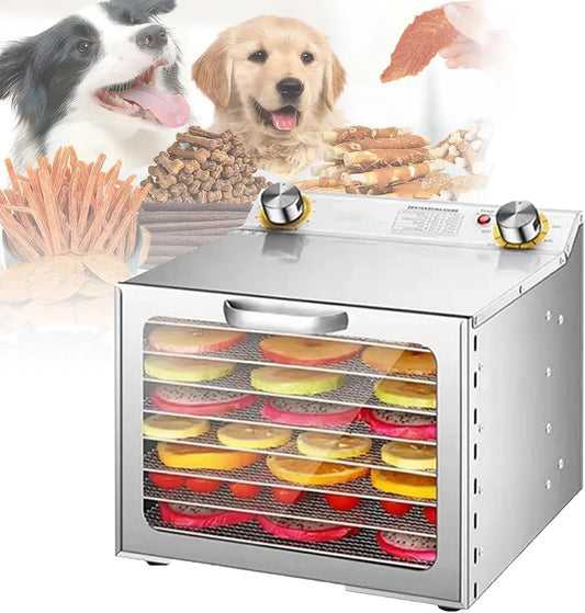 Déshydrateur alimentaire 8Layer, Professionnel avec Plateaux en Acier Inoxydable, Minuterie Et ContrôLe De La TempéRature, IdéAl pour La Viande SéChé