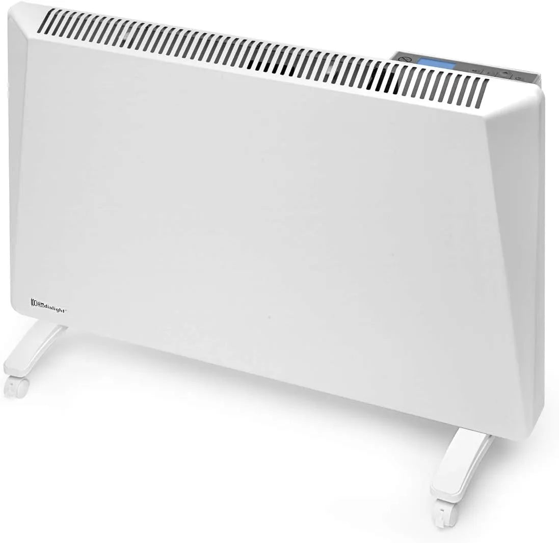 Radiateur IP24 Radialight Sirio, électrique à convection naturelle portable basse consommation contrôle numérique de la