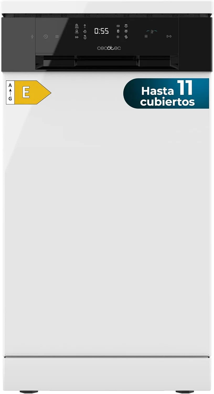 Cecotec lave-vaisselle 4201, Indépendant de 45 cm Bolero Aguazero E, 6 Programmes avec Dual Zone Wash, 11 Couverts, Plateau à Couverts