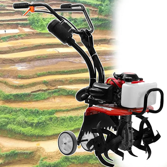 Motoculteur, à Essence De Jardin 4 Temps, Cultivateur De Sol De Pelouse Moteur Rotovator Léger Compact Puissant, pour Le Labour