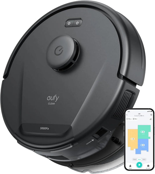 Aspirateur robot L60 eufy Clean, 2 en 1 avec serpillière, pour Le Nettoyage en Profondeur des sols, sols durs, Aspiration Ultra-Forte de 5 000 Pa