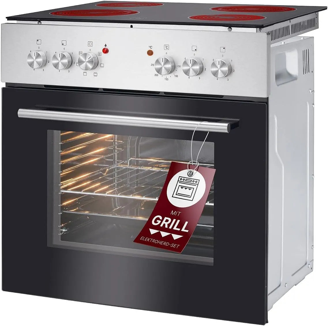 Bomann plaque de cuisson EHBC7935-Inox, Four encastrable Inox avec de cuisson