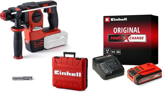 Einhell modèle 2.2J, tension 18V, SDS-Plus, Solo Power X-Change, avec Chargeur et Batterie 4,0Ah PLUS, moteur sans charbon