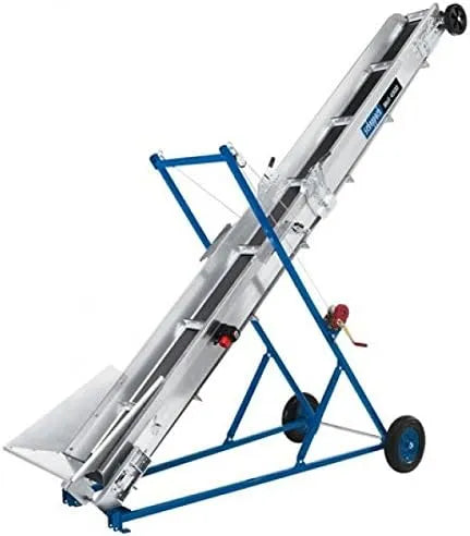 Scheppach modèle 4500-1100W, hauteur de levage 3500 mm, longueur 4500 mm, vitesse de la bande 0,8 m, tension 230V, Convoyeur de bûches Muli