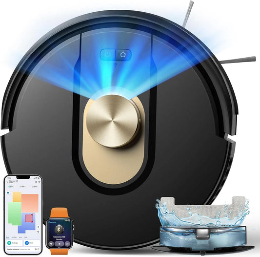 Aspirateur, Vexilar Cleanova W9 Robot Laveur, 8000Pa/150Min, 150Min Robot, Navigation LiDAR avec Cartographie, Zones Virtuelles, Alexa, APP
