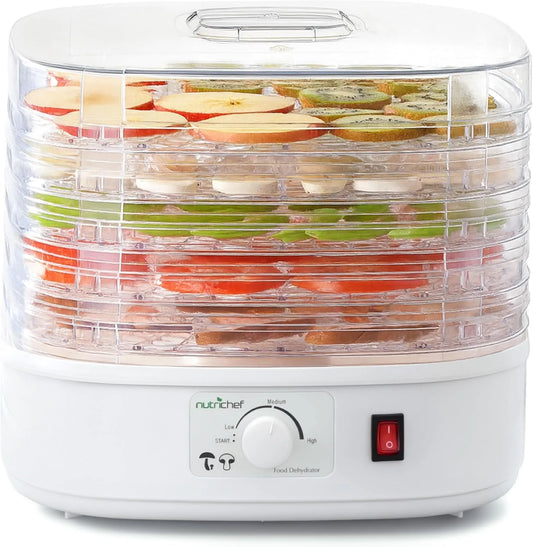 Déshydrateur alimentaire Nutrichef, 5 Niveaux, Séchoir Électrique pour Fruits Légumes et Viande