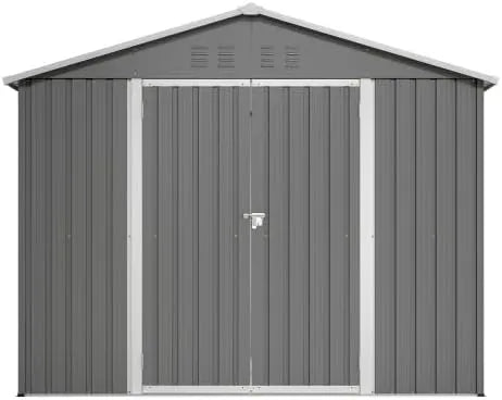 Abri de jardin, 8 x 4 pieds, boîte à vélos, Résistant aux intempéries, Convient comme garage à vélo, en métal, cache-poubelles ou abri pour