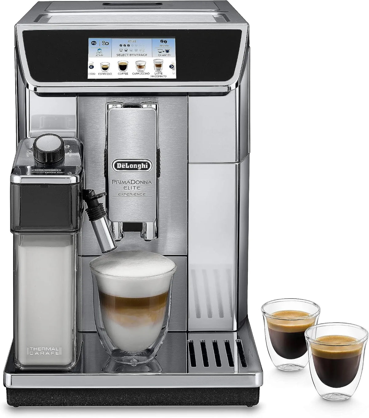 De'Longhi modèle ECAM 656.85 656.85.MS, PrimaDonna Elite Experience.MS Autonome Entièrement Automatique Machine à Expresso finition noire