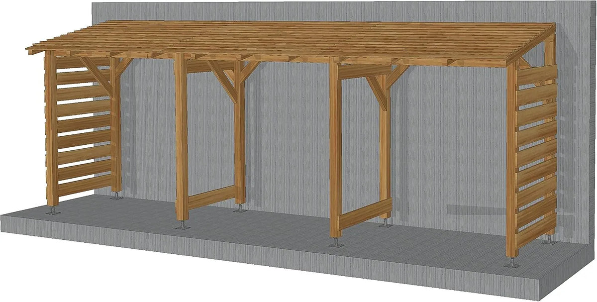 Abri de jardin, en Bois Massif de 6m, Traitement Classe 3, Jardinatoire, Couvert et sans Fond