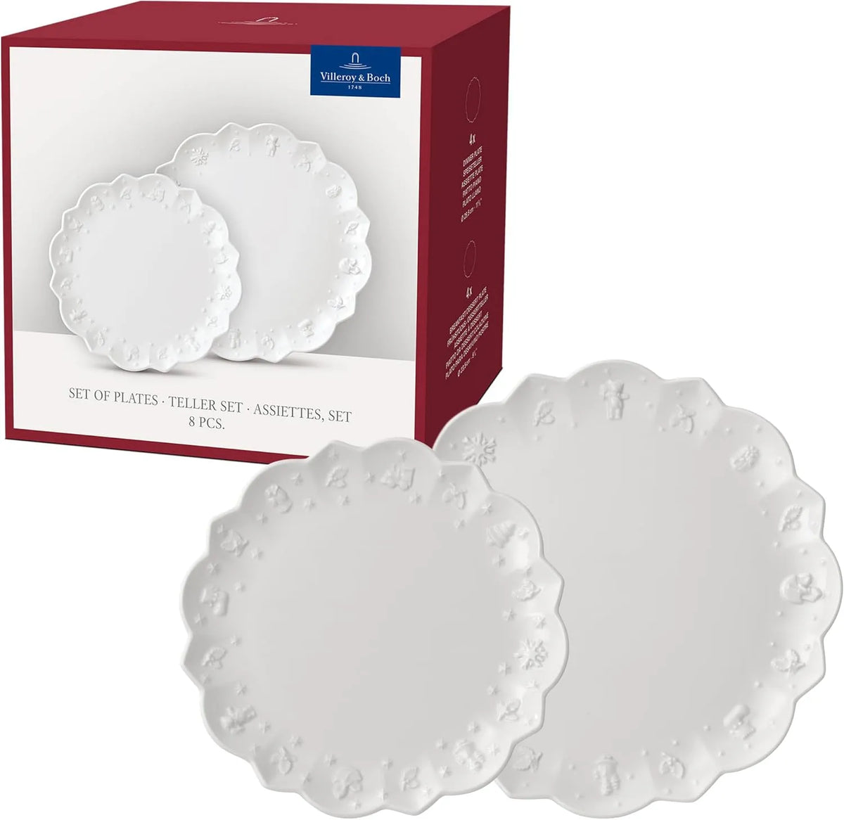 Four à micro-ondes, Toy's Delight Royal Classic ensemble d'assiettes 8 pcs, assiettes pour le petit-déjeuner, porcelaine, Villeroy & Boch