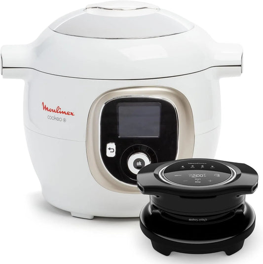 Moulinex modèle, Cookeo+ avec Extra Crisp 10modes CE85XCF0, Multicuiseur, de cuisson, finition blanche, Air fryer, Recettes faciles pas à pas