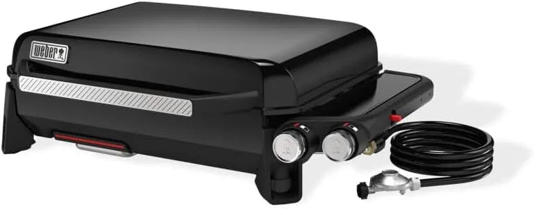 GP Plancha Weber Slate, jusqu'à 260 °C, GP Plancha 56 cm, 2 brûleurs, surface de cuisson antiadhésive émaillée en porcelaine, finition noire