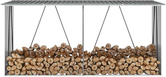 De Stockage de Bois Acier galvanisé 330x84x152 cm finition grise 44859 Générique Abri, finition grise,22.84 KG