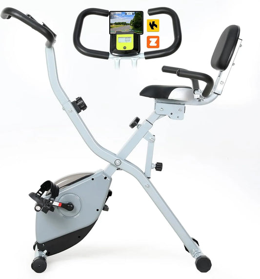 Vélo, ISE 2-IN-1 d'Appartement Pliable, tension 1 V, Ecran Multifonction, Biking avec Dossier Réglable, Hauteur Réglable, Bluetooth, Ergonomique