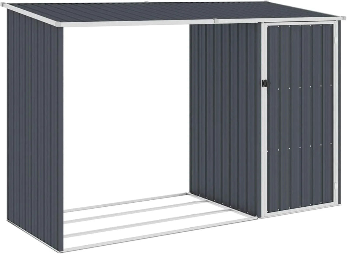 Festnight Abri, à Bois de Jardin Abri de de Chauffage de Bois Anthracite 245x98x159 cm Acier galvanisé